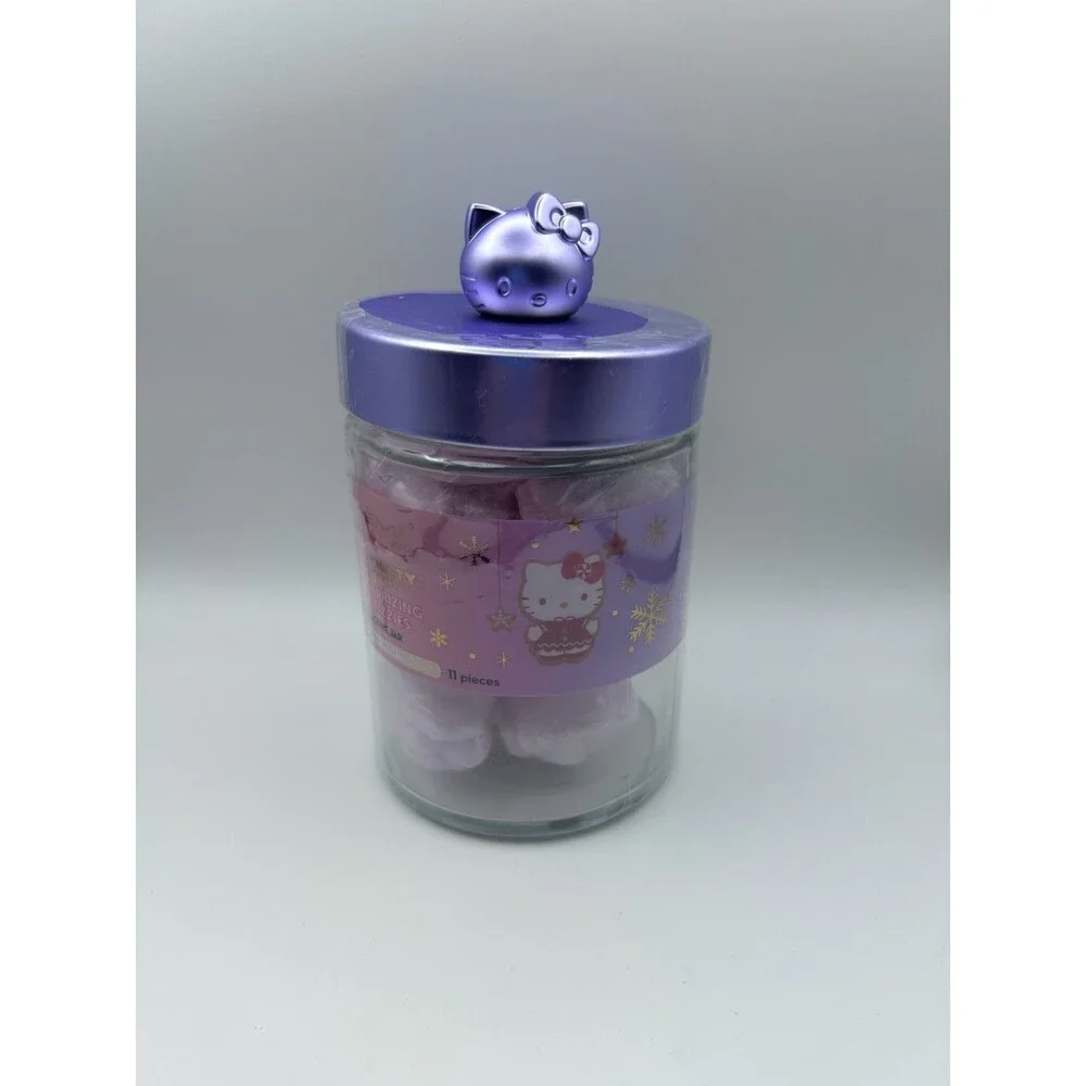 The Crème Shop x Hello Kitty & Friends Moisturizing Bath Fizzies Jar 11 Pcs New